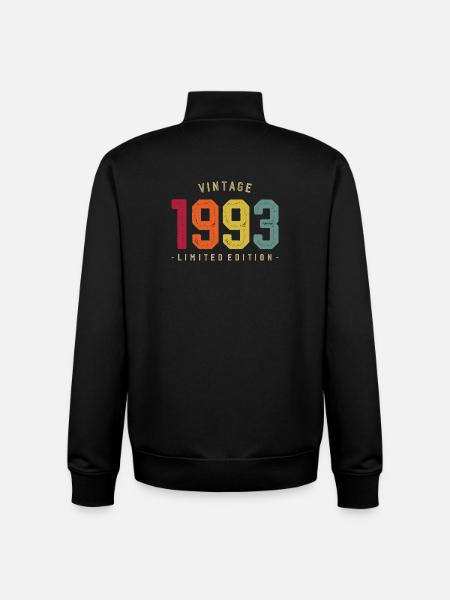 Millésime 1993 Edition Limitée - Sweat zippé unisexe en coton bio Stanley/Stella - noir