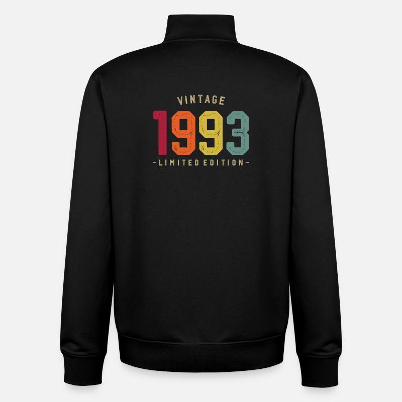Millésime 1993 Edition Limitée - Sweat zippé unisexe en coton bio Stanley/Stella - noir