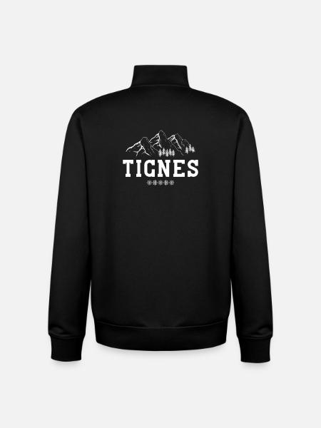 Tignes, skiing, ski resort - Unisex Organic Zip Sweatshirt by Stanley/Stella - black