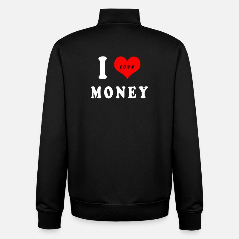 J'adore l'argent - Sweat zippé unisexe en coton bio Stanley/Stella - noir