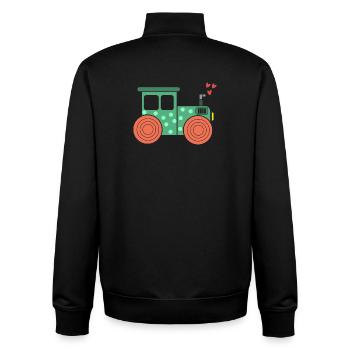 Véhicule à moteur Agricole agricole Coeur Tracteur Champ d’agriculteur biologique - Sweat zippé unisexe en coton bio Stanley/Stella - noir - Dos - AI Model Male 185 light (185cm)