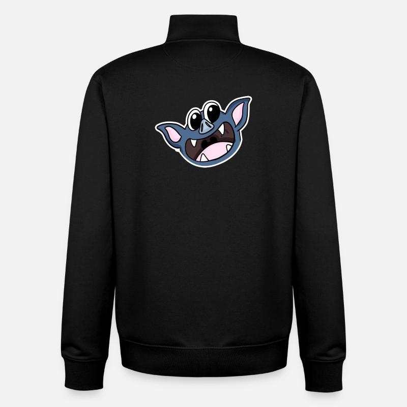 Tête de chauve-souris - Sweat zippé unisexe en coton bio Stanley/Stella - noir
