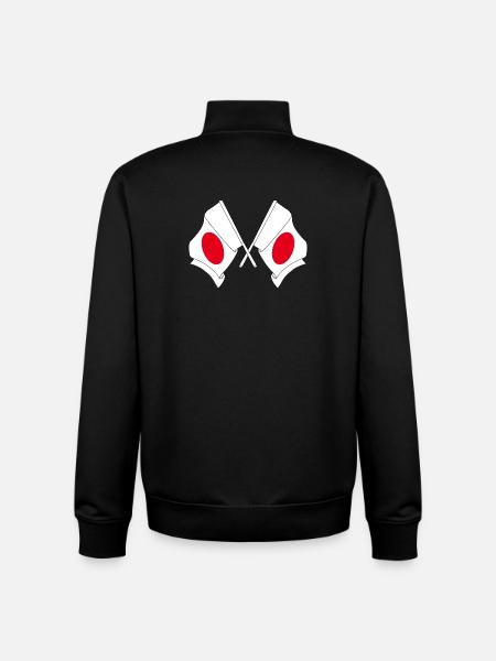 Two flags crossed Japan - Unisex Organic Zip Sweatshirt by Stanley/Stella - black