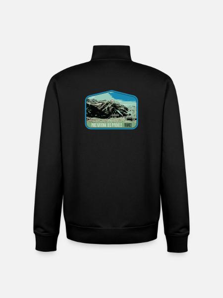 Pyrenees Landscape Escutcheon: Authentic Nature - Unisex Organic Zip Sweatshirt by Stanley/Stella - black