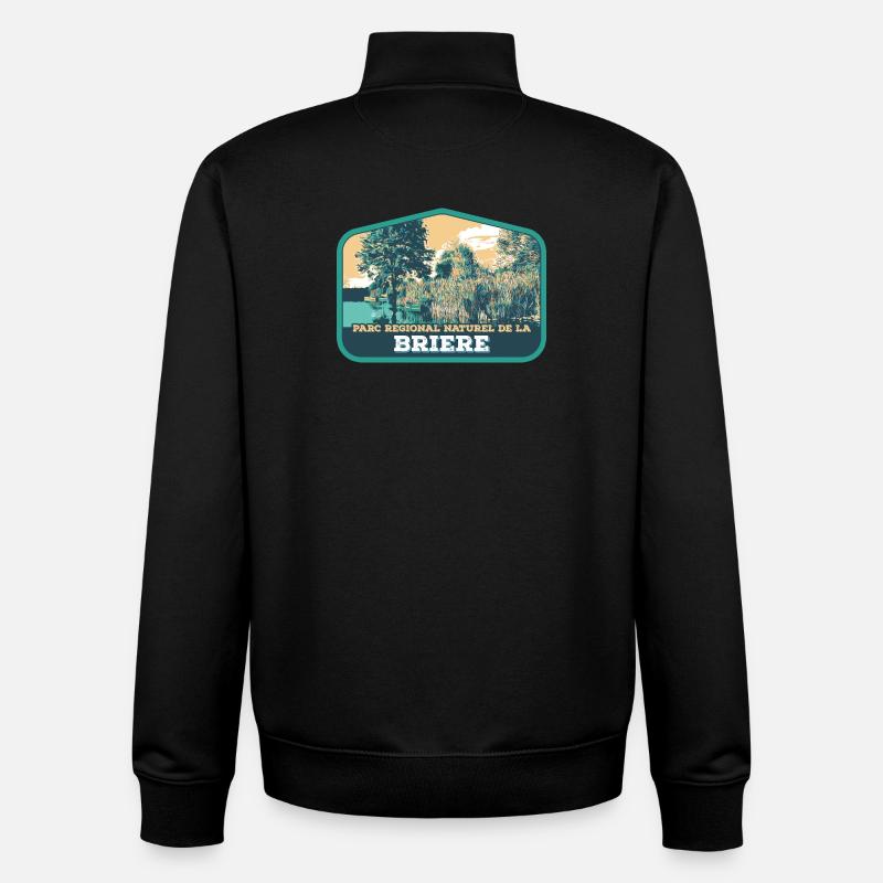 Écusson Paysage Brière : Nature Authentique - Sweat zippé unisexe en coton bio Stanley/Stella - noir