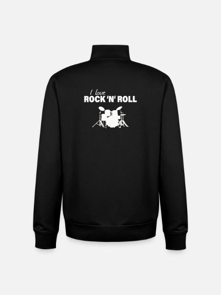I LOVE ROCK 'N' ROLL - Unisex Organic Zip Sweatshirt by Stanley/Stella - black