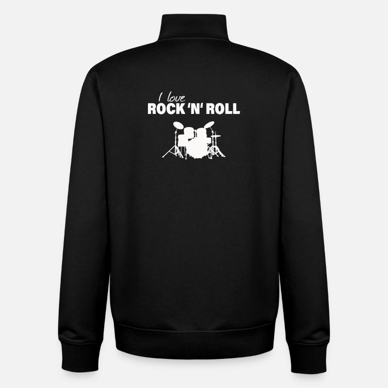 J’ADORE LE ROCK 'N' ROLL - Sweat zippé unisexe en coton bio Stanley/Stella - noir