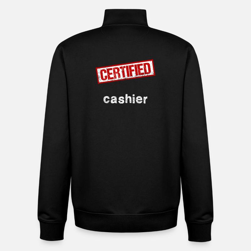 Caissier - Sweat zippé unisexe en coton bio Stanley/Stella - noir