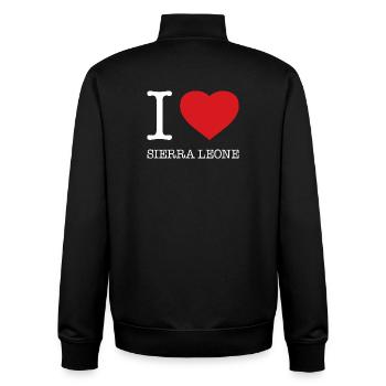 I LOVE SIERRA LEONE - Unisex Organic Zip Sweatshirt von Stanley/Stella - Schwarz - Hinten - AI Model Male 185 light (185cm)