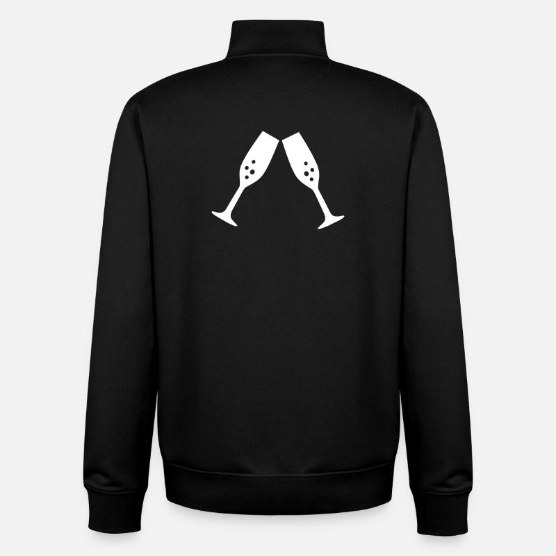 Sekt Sektglas Geschenk Weihnachten - Unisex Organic Zip Sweatshirt von Stanley/Stella - Schwarz