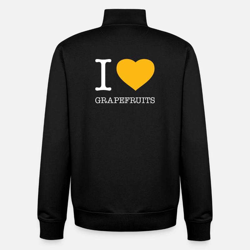 I LOVE GRAPEFRUITS - Unisex Organic Zip Sweatshirt von Stanley/Stella - Schwarz