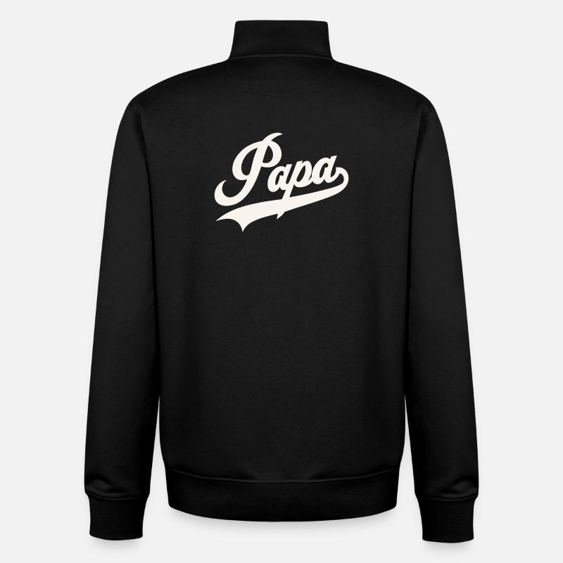 Classic Papa Script - Unisex Organic Zip Sweatshirt by Stanley/Stella - black
