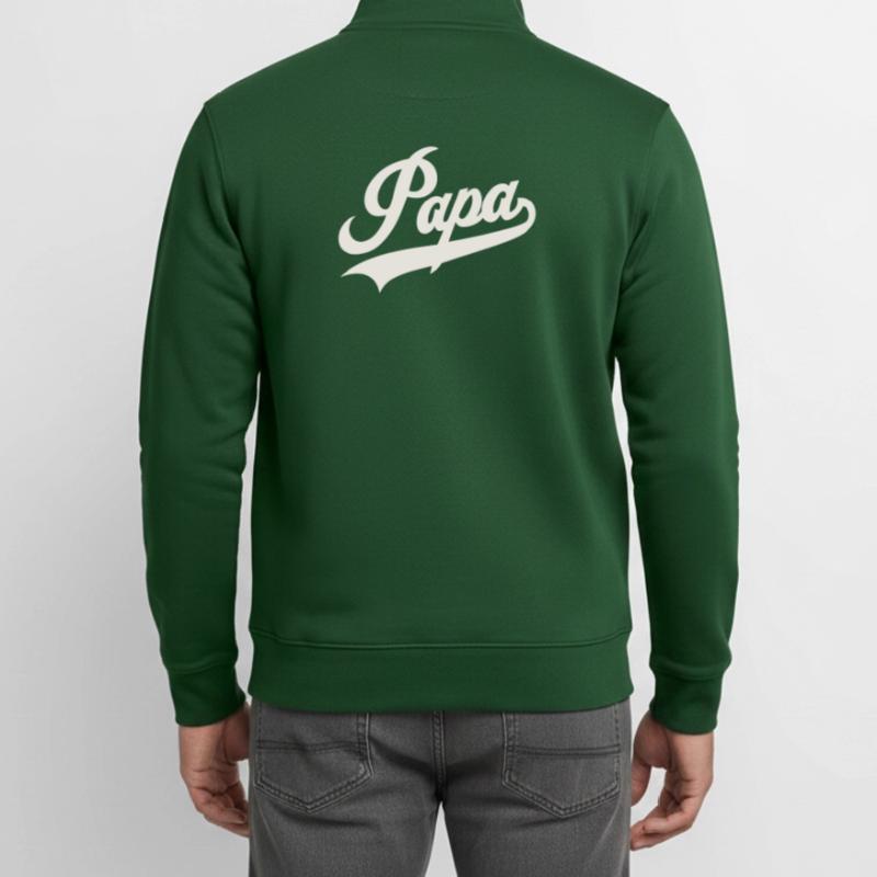 Script classique de Papa Sweat zippé unisexe en coton bio Stanley/Stella