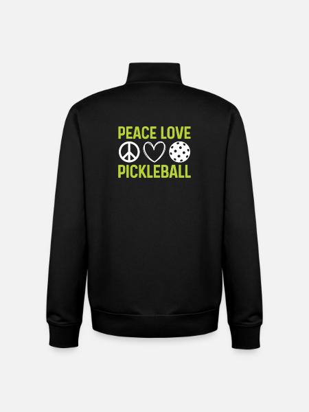 Peace Love Pickleball - Sweat zippé unisexe en coton bio Stanley/Stella - noir