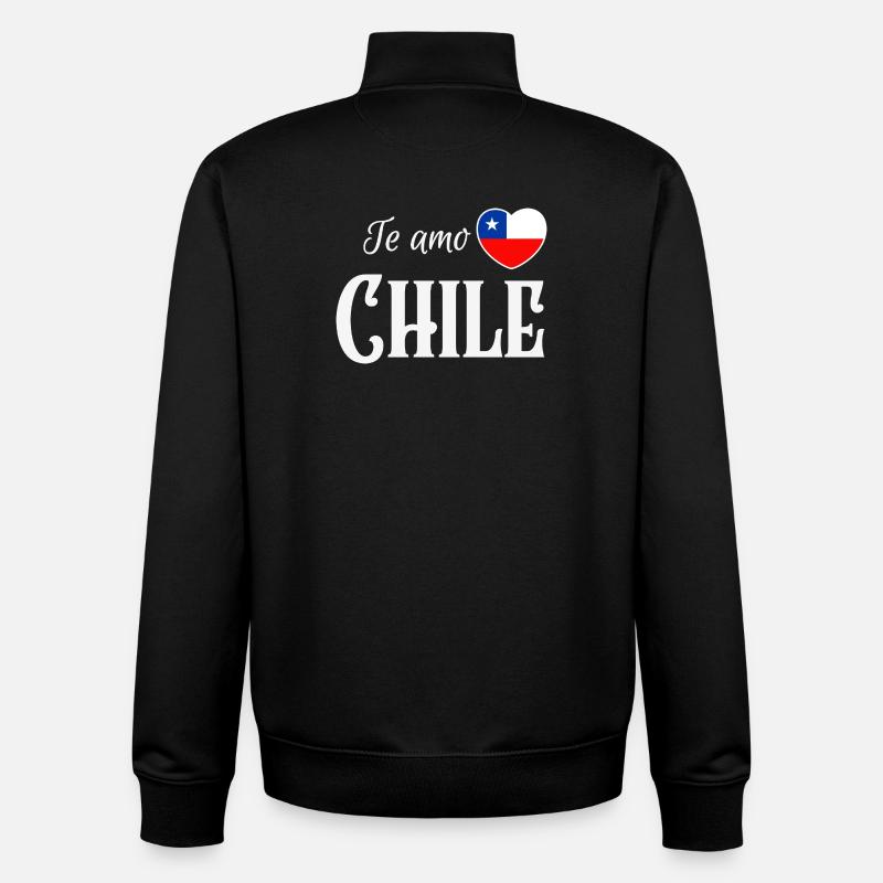 I love Chile, Chilean pride - Unisex Organic Zip Sweatshirt by Stanley/Stella - black