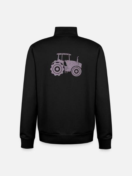 Tractor Silhouette Farmer Grunge Design - Unisex Organic Zip Sweatshirt by Stanley/Stella - black