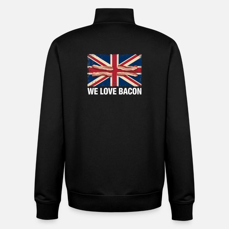 We Love Bacon UK Meme - Unisex Organic Zip Sweatshirt von Stanley/Stella - Schwarz