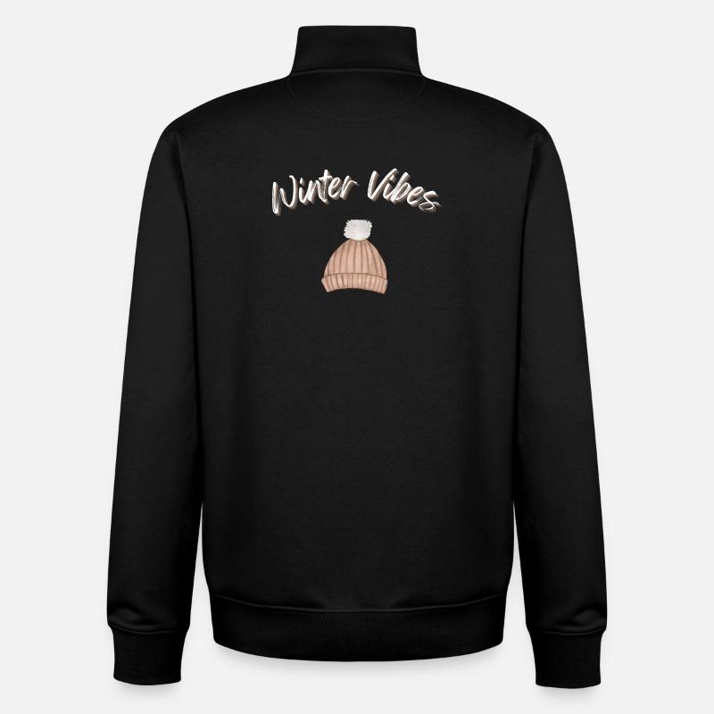 Winter Vibes Bonnet Chapeau d’hiver - Sweat zippé unisexe en coton bio Stanley/Stella - noir
