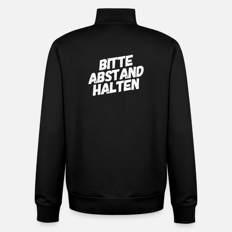 Veuillez garder vos distances - Sweat zippé unisexe en coton bio Stanley/Stella - noir