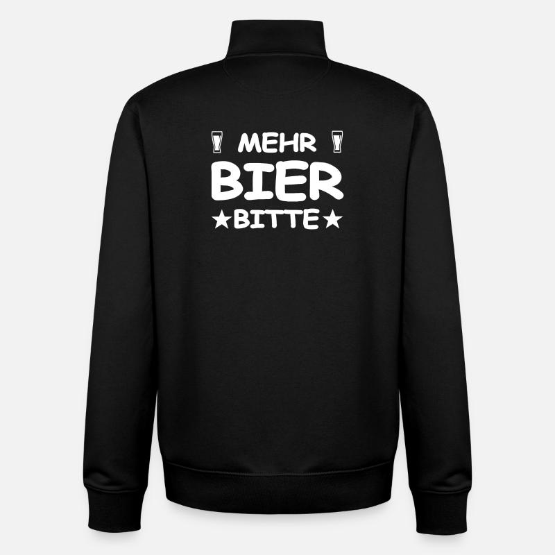 Bière - Sweat zippé unisexe en coton bio Stanley/Stella - noir