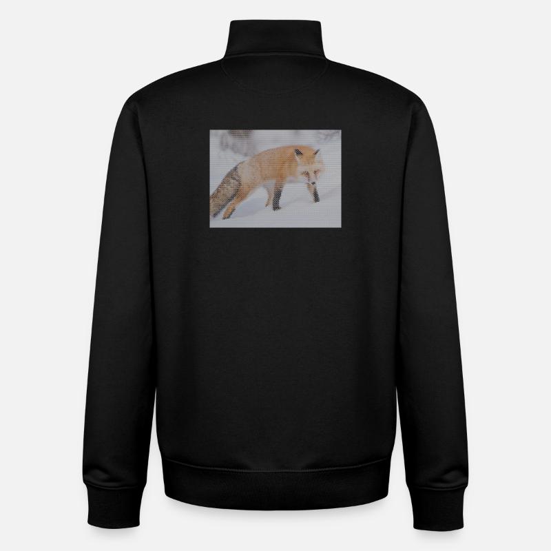 geometric fox - Unisex Organic Zip Sweatshirt by Stanley/Stella - black