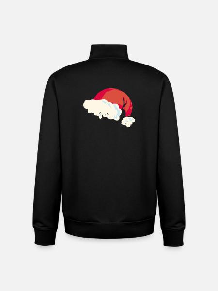 Christmas Santa Hat Flat Design - Unisex Organic Zip Sweatshirt by Stanley/Stella - black