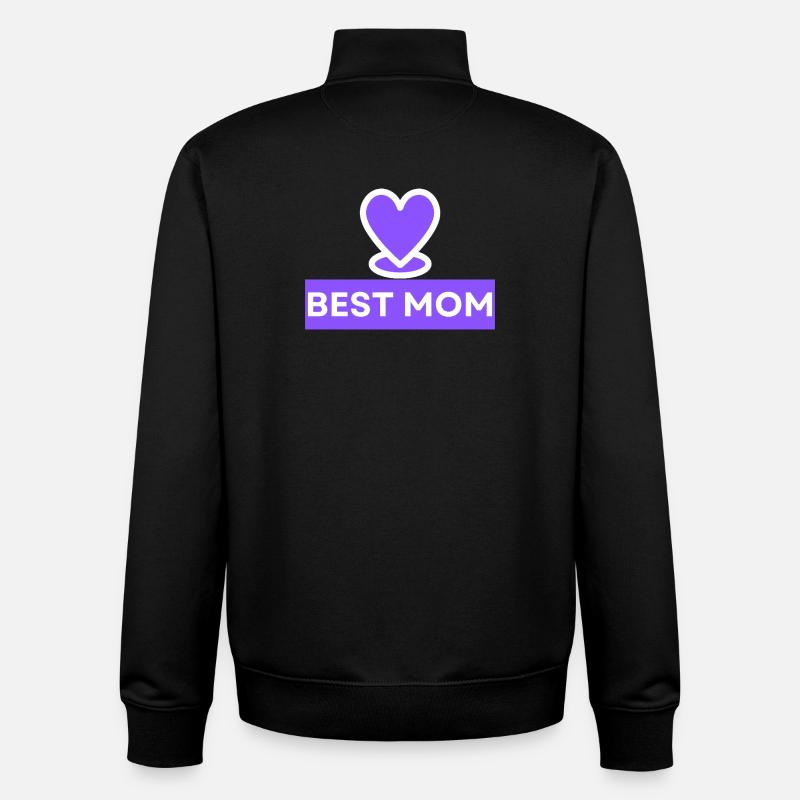Bestes Mama-Herz-Emblem - Unisex Organic Zip Sweatshirt von Stanley/Stella - Schwarz