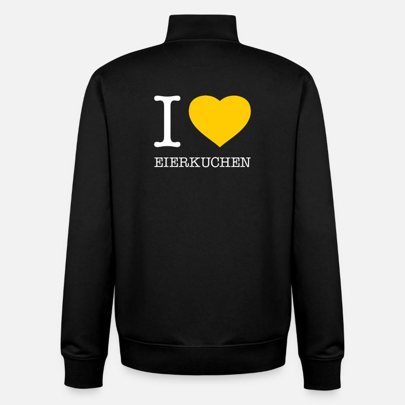 I love Eierkuchen - Unisex Organic Zip Sweatshirt von Stanley/Stella - Schwarz