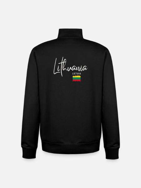 Lithuanian roots, flag of Lithuania - Unisex Organic Zip Sweatshirt by Stanley/Stella - black