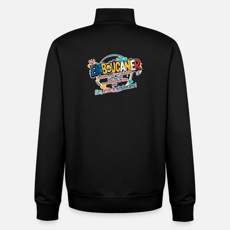 Marseille Slang Art - Emboucaner Expression Design - Sweat zippé unisexe en coton bio Stanley/Stella - noir