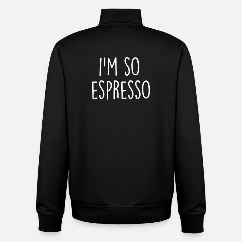 Café Espresso Kaffee - Sweat zippé unisexe en coton bio Stanley/Stella - noir