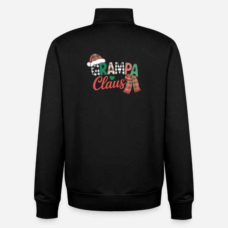 Papy Noël - Sweat zippé unisexe en coton bio Stanley/Stella - noir