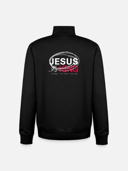 Jesus King Bold Typography - Unisex Organic Zip Sweatshirt by Stanley/Stella - black