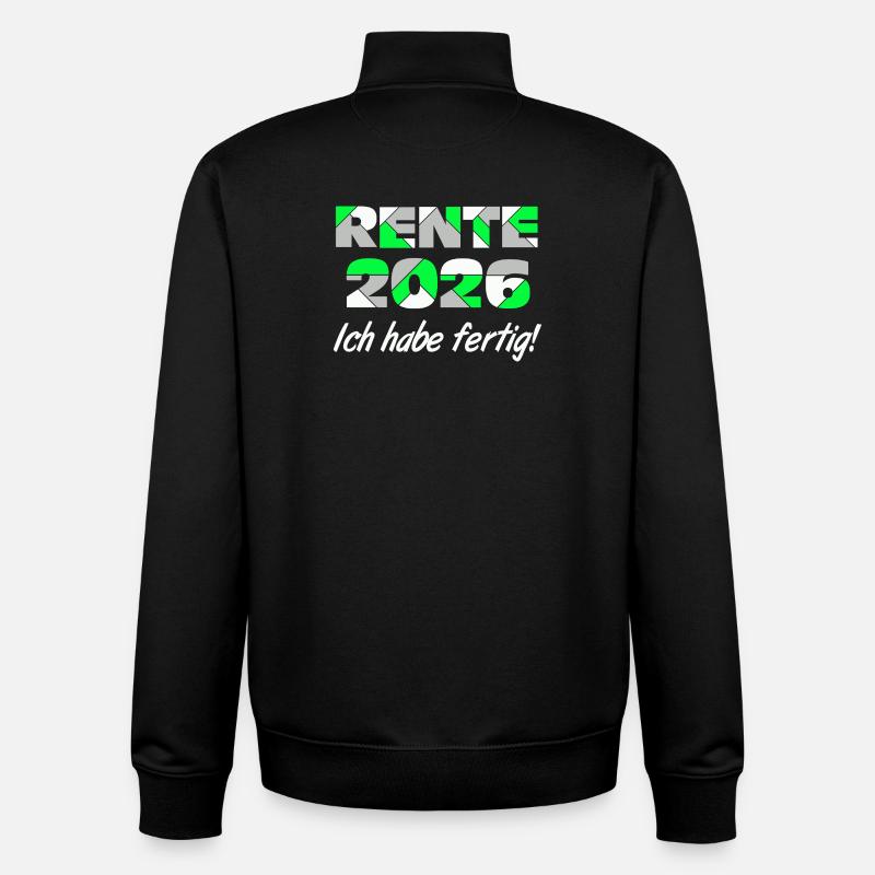 Pension 2026, j’en ai fini - Sweat zippé unisexe en coton bio Stanley/Stella - noir