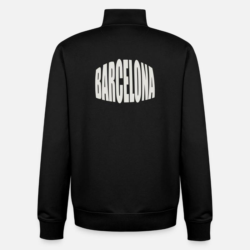Barcelona Large Logo - Unisex Organic Zip Sweatshirt by Stanley/Stella - black