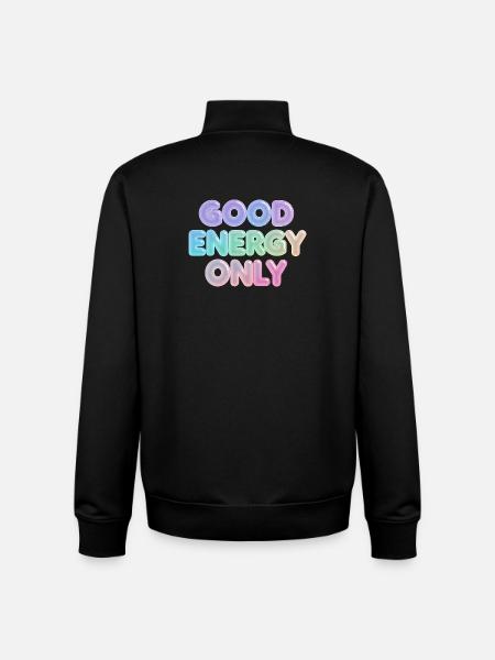 Only good energy - Unisex Organic Zip Sweatshirt by Stanley/Stella - black