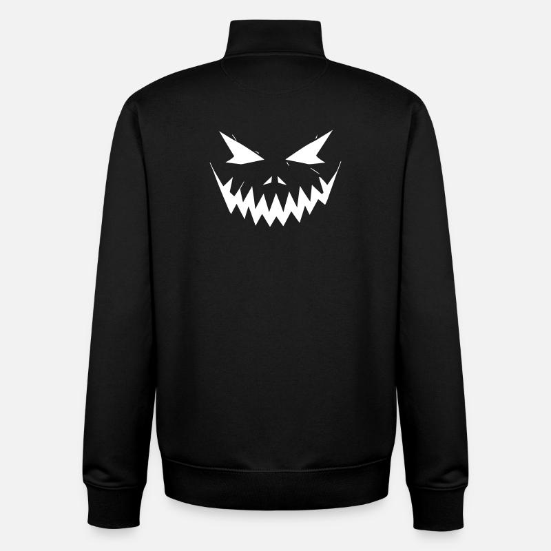 Halloweengesicht Zackenlächeln - Unisex Organic Zip Sweatshirt von Stanley/Stella - Schwarz