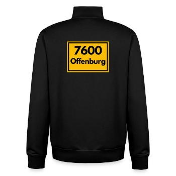 ALTE POSTLEITZAHL PLZ RETRO 7600 OFFENBURG - Unisex Organic Zip Sweatshirt von Stanley/Stella - Schwarz - Hinten - AI Model Male 185 light (185cm)