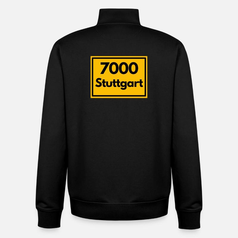 ALTE POSTLEITZAHL PLZ RETRO 7000 STUTTGART SCHWABE - Unisex Organic Zip Sweatshirt von Stanley/Stella - Schwarz