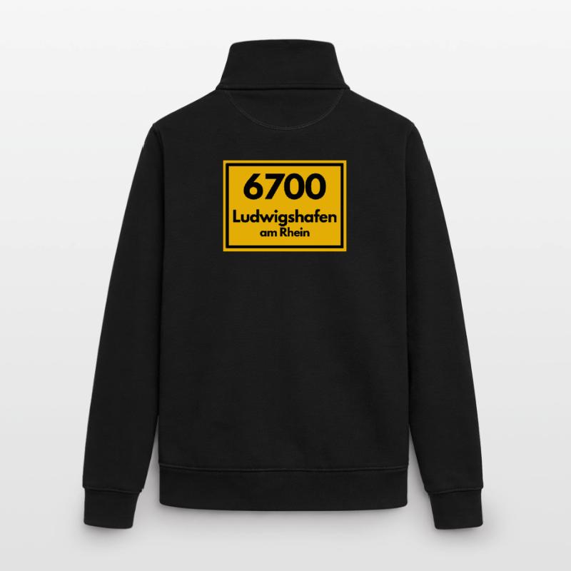 OLD POSTCODE POSTCODE RETRO 6700 LUDWIGSHAFEN Unisex Organic Zip Sweatshirt by Stanley/Stella