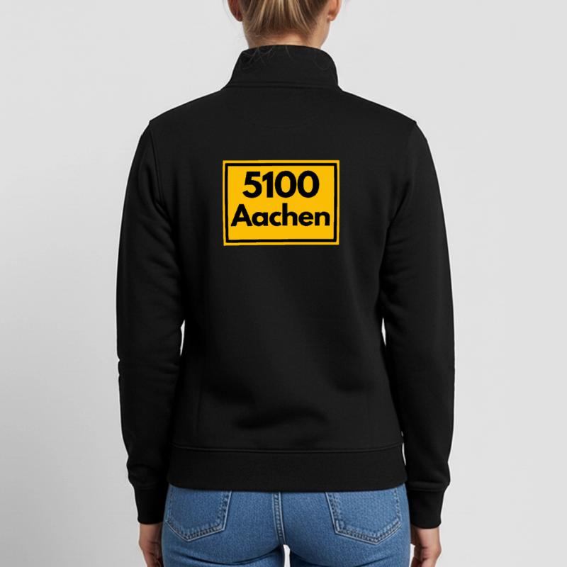 OLD POSTCODE POSTCODE RETRO 5100 AACHEN DREILÄNDER Unisex Organic Zip Sweatshirt by Stanley/Stella