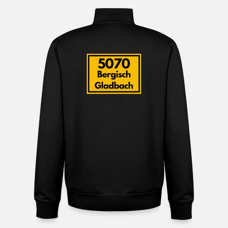 ANCIEN CODE POSTAL RETRO 5070 BERGISCHGLADBACH - Sweat zippé unisexe en coton bio Stanley/Stella - noir