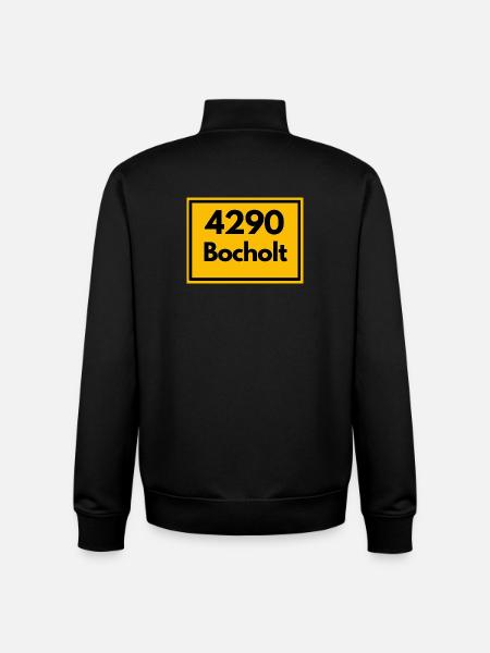 OLD POSTCODE POSTCODE 4290 BOCHOLT TEXTILSTADT - Unisex Organic Zip Sweatshirt by Stanley/Stella - black