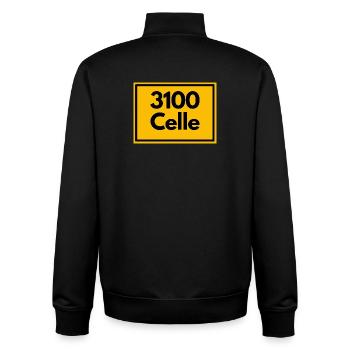 ANCIEN CODE POSTAL RETRO 3100 CELLE - Sweat zippé unisexe en coton bio Stanley/Stella - noir - Dos - AI Model Male 185 light (185cm)
