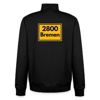 ANCIEN CODE POSTAL RETRO2800 BREMEN STADTMUSIK - Sweat zippé unisexe en coton bio Stanley/Stella - noir - Dos - AI Model Male 185 light (185cm)