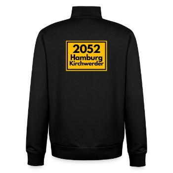 OLD POSTCODE POSTCODE 2053 HAMBURG KIRCHWERDER - Unisex Organic Zip Sweatshirt by Stanley/Stella - black - Back - AI Model Male 185 light (185cm)