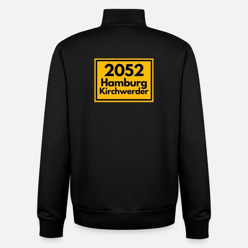 OLD POSTCODE POSTCODE 2053 HAMBURG KIRCHWERDER - Unisex Organic Zip Sweatshirt by Stanley/Stella - black