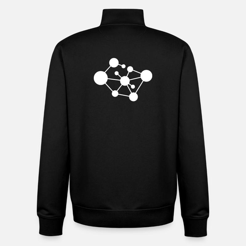 Molecule Network Connection - Unisex Organic Zip Sweatshirt by Stanley/Stella - black