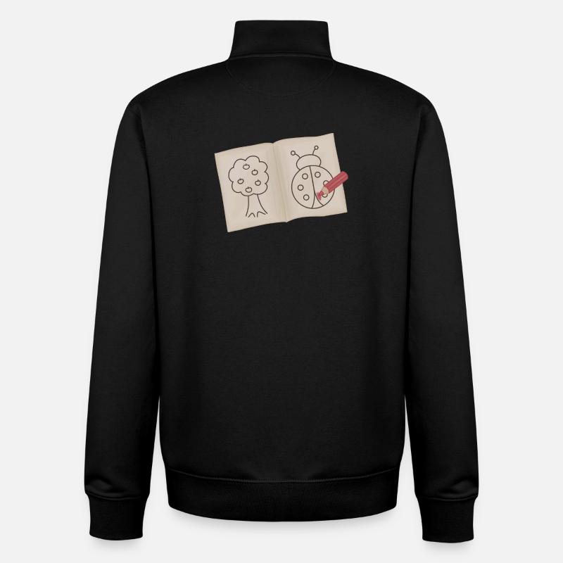 Tree and Ladybug Doodle Sketch - Unisex Organic Zip Sweatshirt by Stanley/Stella - black