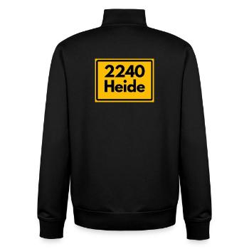 OLD POSTCODE POSTCODE RETRO 2240 HEIDE MARSHENLAND - Unisex Organic Zip Sweatshirt by Stanley/Stella - black - Back - AI Model Male 185 light (185cm)